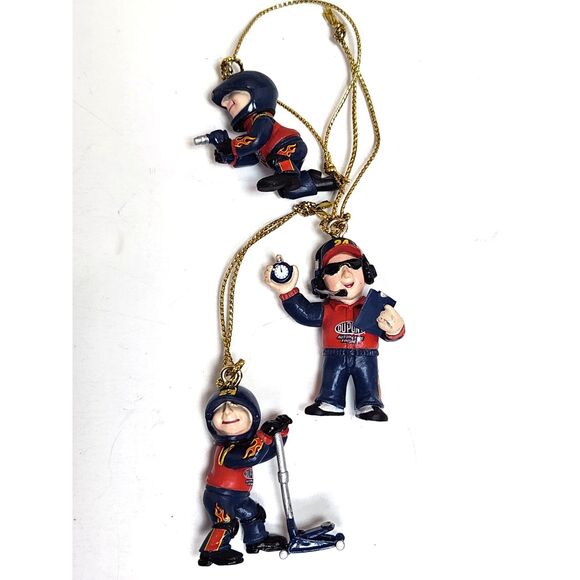 Jeff Gordon Figures DuPont Pit Crew Ornament 3 Mini Racing Christmas #24 NASCAR - Picture 2 of 4